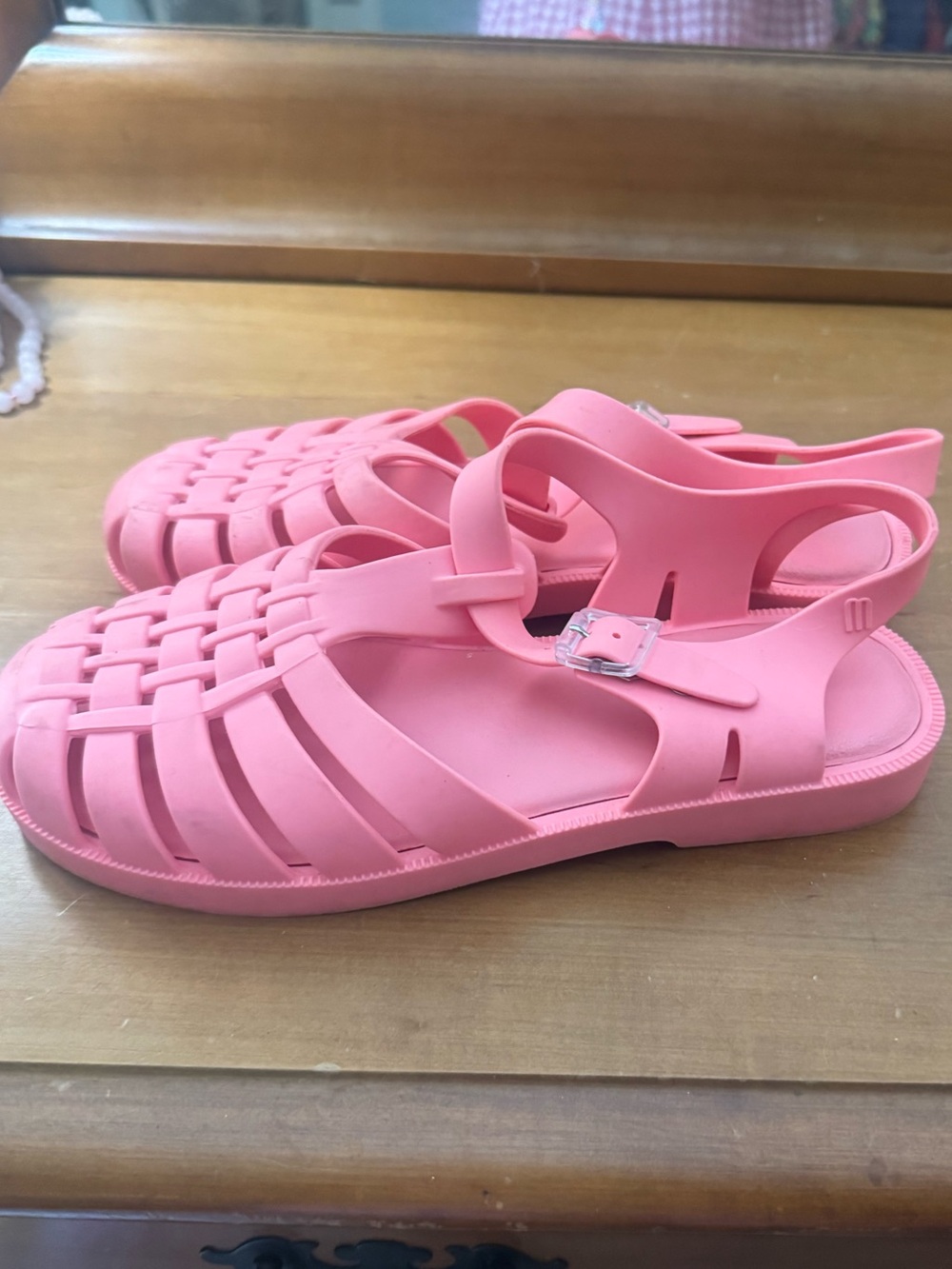Y2K Pink Jelly Sandal-Melissa Brand Possession Fisherman Shoes - Picture 3 of 7